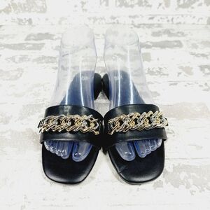 New BP. Asher with Chain Detail Black Slide Sandals C607